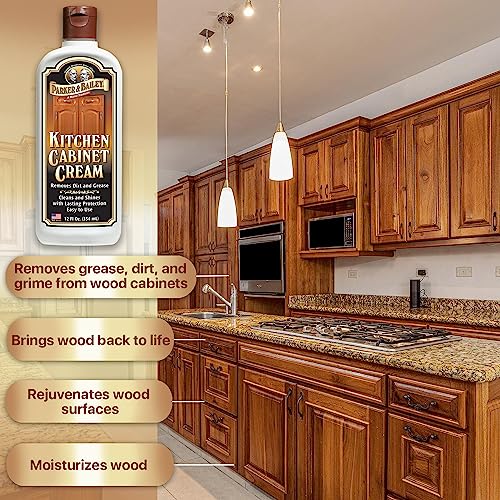 Parker & Bailey Kitchen Cabinet Cream, Multi Surface Cleaner & Furniture Cleaner, Quick Shine Wood Restorer & Protector for Cabinets, Tables & Surfaces, Renews & Restores a Finish for Wood, 12oz - size: 12 Ounce (Pack of 1)