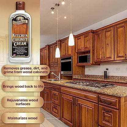 Parker & Bailey Kitchen Cabinet Cream, Multi Surface Cleaner & Furniture Cleaner, Quick Shine Wood Restorer & Protector for Cabinets, Tables & Surfaces, Renews & Restores a Finish for Wood, 12oz - size: 12 Ounce (Pack of 1)