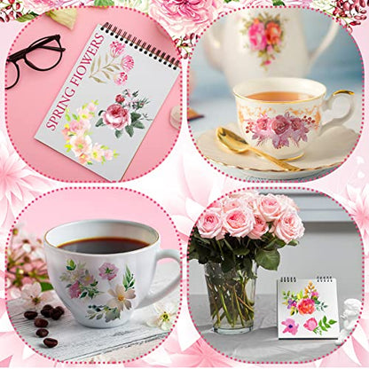 Frienda 24 Sheets Rub on Transfers for Crafts, Floral - style: Floral