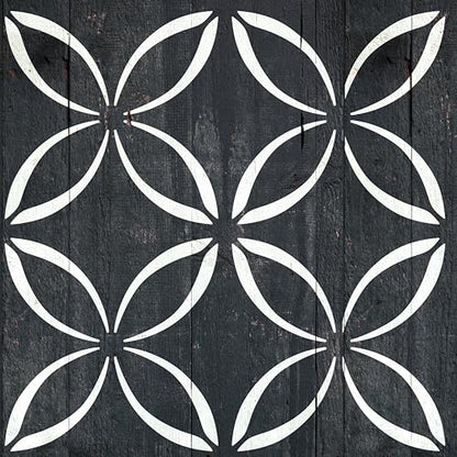 2 Pcs 12" x 12" Tile Stencil Painting Stencil for Walls and Floors - Reusable - Stencils for Painting - Stencil for Home Decor (Lotus Quatrefoil) - style: Lotus Quatrefoil