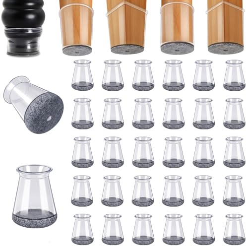 48 Pack Chair Leg Floor Protectors Small, Chair Feet Protectors for Hardwood Floors,Silicone Chair Leg Caps Covers Pads, Floors from Scratching and Reduce Noise(Fit:8/16"-15/16") - color: Clear-48pcs, size: Universal S