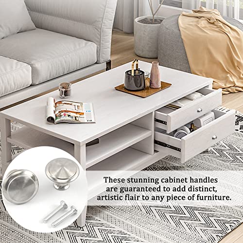 12PCS Cabinet Knobs, Silvery Cabinet Pulls Cabinet Knobs Inway, Round Drawer Knobs Cabinet Hardware with Screws, for Kitchen Bedroom Furniture - color: Silver