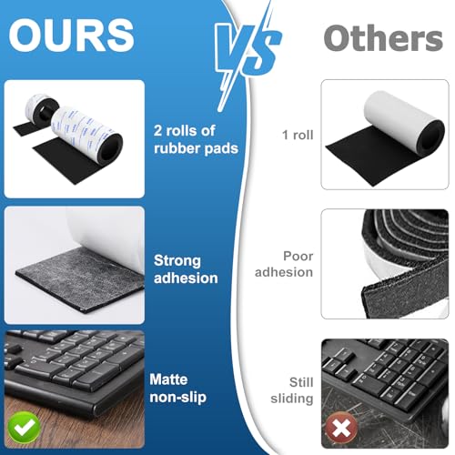 Non Slip Furniture Pads, 2 Rolls Rubber Adhesive Pads, Adhesive Rubber Pads for Furniture and Appliances 4x40 inch+1x40 inch - size: 2 Rubber Rolls 4x40 inch+1x40 inch