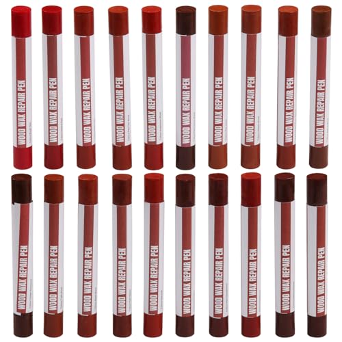 Wood Filler Sticks，20 Colors Wood Repair Wax Crayons Furniture Markers Touch up for Repairing Scratches, Scuffs, Cracks, Dings and Holes in Wood Floors, Cabinets, Furniture (Red Series) - color: Red Series