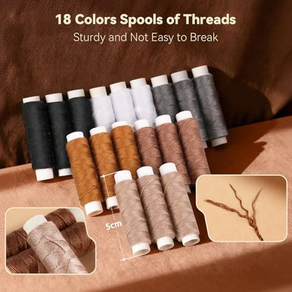 Coquimbo Leather Sewing Kit: 43pcs Needle and Thread Kit with Sewing Awl