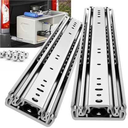 YENUO Heavy Duty Drawer Slides Full Extension Ball Bearing 12–60 Inch 500LB - size: 12 Inch, style: Load:500 lb (No lock) -W:76mm