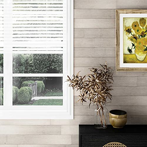 Real Wood Wall Planks-5" White Shiplap Panel Peel and Stick 10Pack 12.5SqFt - color: Low-key rustic style
