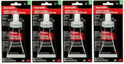 3M Bondo 907 Glazing and Spot Putty - 4.5 oz, 4 Pack