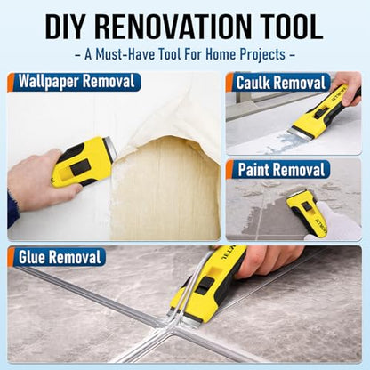 JETMORE Razor Blade Scraper with 15 Blades, Paint Scraper for Cleaning