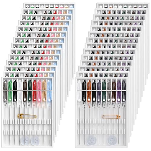 MTLEE 14 Boxes 140 Pieces Quick Fix Sewing Kit, Easy Pre Threaded Needle - color: Classic Color