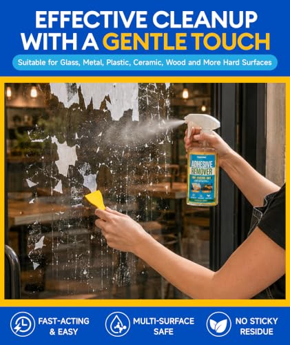 Adhesive Remover Spray with Scraper, 10 oz