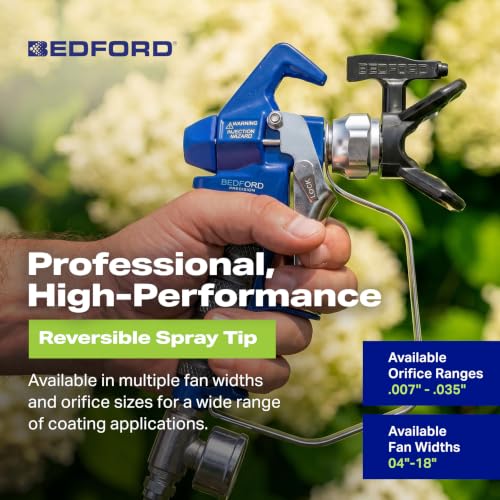 Bedford Precision 33-7411 Reversible Airless Spray Tip, .011" Orifice, 8"-10" Fan Pattern, Paint Sprayer Tip for Coating Applications, Compatible Replacement for Graco RAC 5 and Titan - size: .011", style: 8"-10" Fan