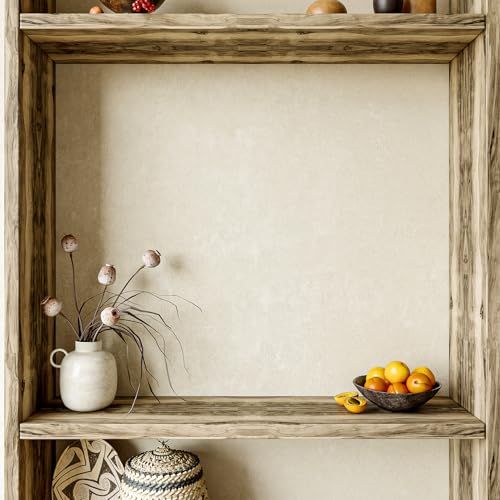ReWallpaper Limewash Wallpaper Peel and Stick Beige Textured Wallpaper - color: Warm Beige Concrete, size: 15.8in x 10ft