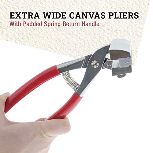 U.S. Art Supply Extra-Wide Canvas Pliers 4.75", Padded Handle