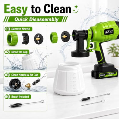Brushless Cordless Paint Sprayer Kit, 21V Battery, 80 DIN/s
