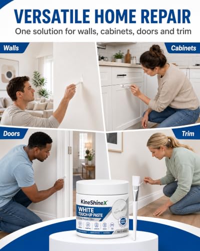 White Furniture Touch-Up Paste,White Paint for Furniture and Floor,40g