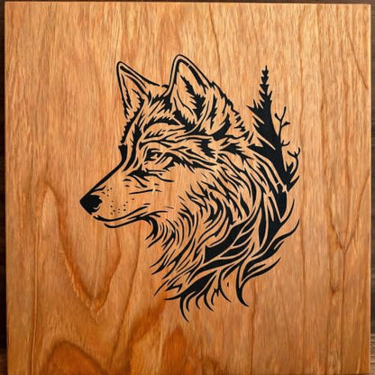 TIAMECH A4 Reusable Wolf Head Pine Tree Stencil for Painting - color: Wolf Head Pine Tree