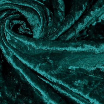 2 Yard 63" Wide Dark Green Stretch Crushed Velvet Fabric - color: Dark Green, size: 2 Yards