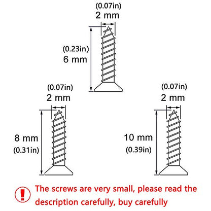 newlng 1600pcs Small Screws 2 * 6/8/10mm Phillips Flat Head Cross Self Tapping Tiny Screw Cabinet Electronic Accessories Screw Multifunctional DIY Micro Woodworking Mini Screw Set Gold Black Silver - color: 2 Combination