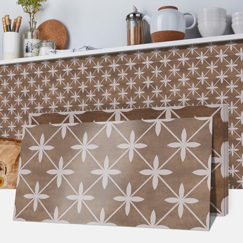 Peel and Stick Backsplash Tile Sticker,15pcs Brown,5.91"x11.81" - color: Hzw-gas-026, size: 5.91 x 11.81 inch