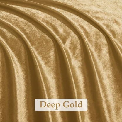 Deep Gold 2‑Way Stretch Velvet Fabric 1 Yards 60 Inch Wide - color: Deep Gold, size: 1 Yard