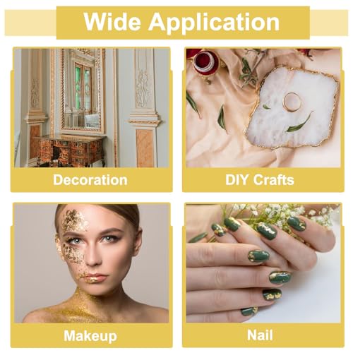 Generic 25 Pcs Gold Leaf Sheets 5.5" x 5.5" Imitation Gold Foil Sheets Variegated Booklet with Pattern for Crafts,Picture Frames,Nails and DIY Arts Decoration,Gray Stripes