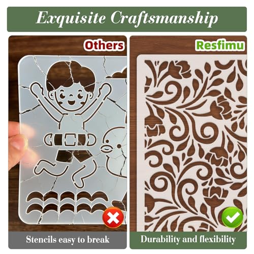 Geometric Texture Stencils for Crafts Reusable 18Pcs Stencils(7.8X4 Inch) - color: Texture 5