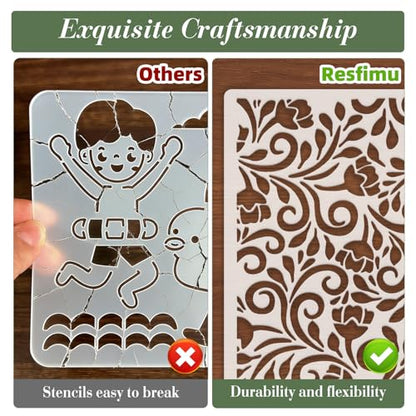 Geometric Texture Stencils for Crafts Reusable 18Pcs Stencils(7.8X4 Inch) - color: Texture 5