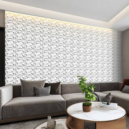 INMOZATA 3D Wall Panels, Diamond Textured PVC Accent Wall Panels - color: A_White