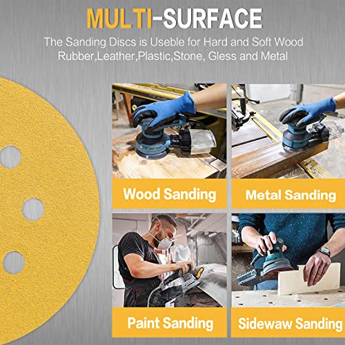 100PCS 5 Inch Sanding Discs 150 Grit Random Orbit Sander Sandpaper - style: Advanced Aluminum Oxide