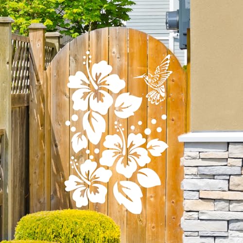 Large Flower Stencils for Wood Fence Hibiscus Stencil for Painting Walls - style: Hibiscus