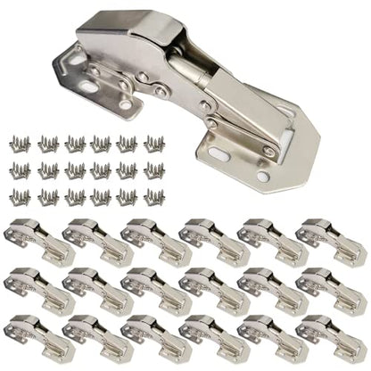 18-Pack Soft Close Hidden Hinges for Cabinet Doors, Slow Close Frameless Concealed Surface Mount Hinges - size: 18 Pack