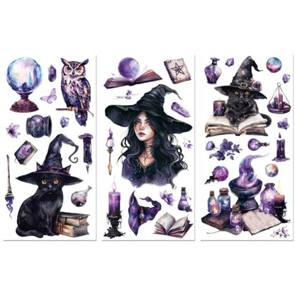 Peacoblue Witch Divination Rub On Transfers for Furniture 6"x12" - style: Divination Elements and Witch