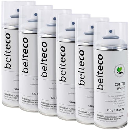 Cotton White Matte Spray Paint 6 Pack | White Spray Paint - color: Cotton White Matte, size: 11.29 Ounce (Pack of 6)