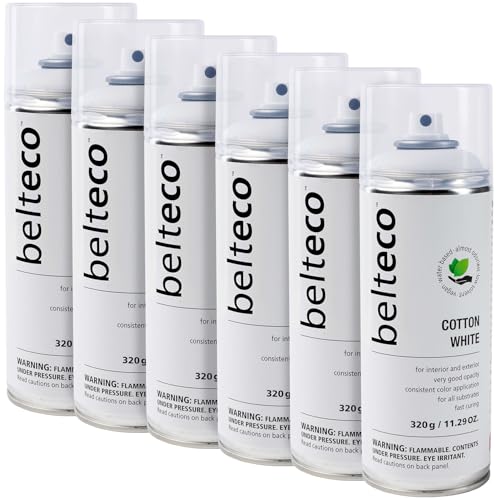 Cotton White Matte Spray Paint 6 Pack | White Spray Paint - color: Cotton White Matte, size: 11.29 Ounce (Pack of 6)