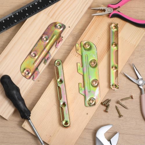 12 Sets 5 Inch Bed Frame Rail Brackets, Bed Rail Brackets