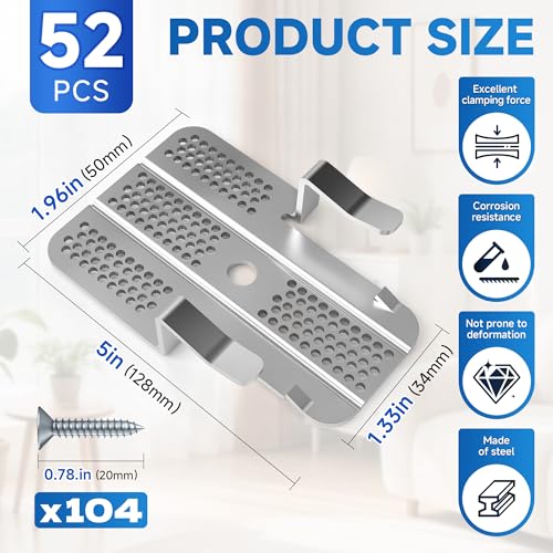 52 Pack Drywall Repair Clips, 104 Screws for 1/2 and 5/8 Inch - color: 52 Pcs