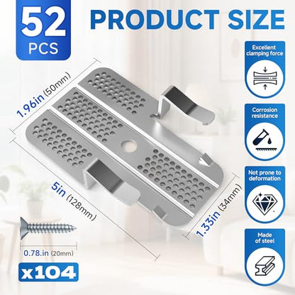 52 Pack Drywall Repair Clips, 104 Screws for 1/2 and 5/8 Inch - color: 52 Pcs