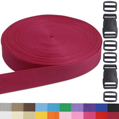 Maroon 1 inch Webbing Strap Kit for DIY Crafts-Backpacks-20yds - color: Maroon