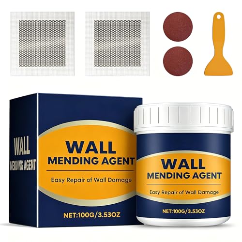 Drywall Repair Kit, Drywall Hole Patch Repair Kit, Wall Spackle Paste 3.53OZ to Fix Wall Surface Holes and Creak Damage with White Wall Repair Putty, Scraper, Sanding Pad Fill Quick and Easy Solution