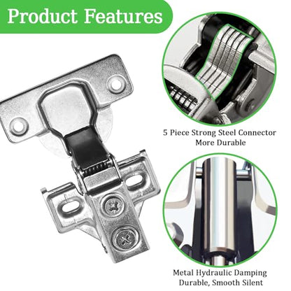 6 Pairs 12 Packs Full Overlay Soft Close Cabinet Hinges 3/4 inch Face Frame Soft Close Hinges with Hydraulic Damper Concealed 3D Adjustable for Face Frame&Frameless Cabinets