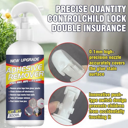 Adhesive Remover Spray – 10.14Floz Sticker Remover for Cars, Stickers, Labels, Tape Residue, Glue, Chewing Gum & Caulk – Works on Metal, Glass, Plastic, Car Paint & Hard Surfaces – with Scraper Super