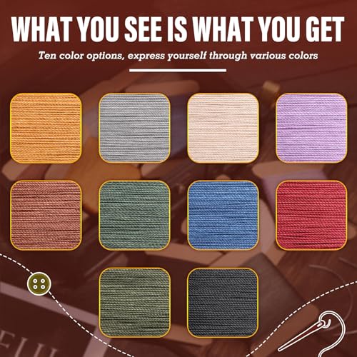 Waxed Thread 0.55mm Leather Waxed Thread Upholstery Repair Kit - color: Black/Gray/Beige