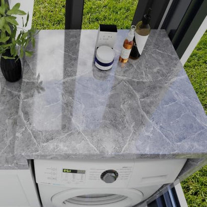 Glossy Grey Marble Contact Paper for Countertops Peel and Stick Wallpaper - color: Gray, size: 15.7" x 78.7"