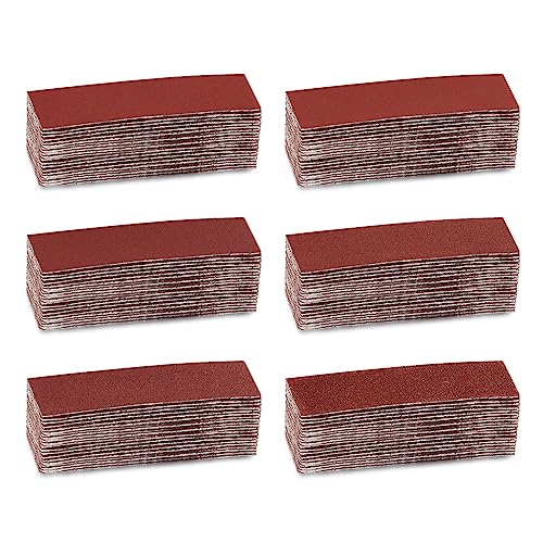 120Pcs Micro Detail Sander Paper Kit 3.5x1.2 Inch Hook and Loop Sandpaper Strips 80 120 180 240 400 600 Grit, Micro Finishing Sander Paper for DIY Crafts Wood Tight Narrow Spaces Polishing - style: 120Pcs