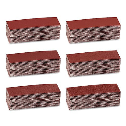 120Pcs Micro Detail Sander Paper Kit 3.5x1.2 Inch Hook and Loop Sandpaper Strips 80 120 180 240 400 600 Grit, Micro Finishing Sander Paper for DIY Crafts Wood Tight Narrow Spaces Polishing - style: 120Pcs