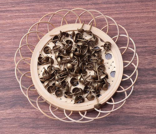 Sowaka 100 Pcs Antique Upholstery Nails Bronze Decorative Furniture Pins