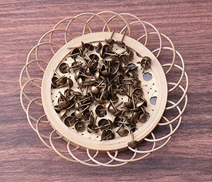 Sowaka 100 Pcs Antique Upholstery Nails Bronze Decorative Furniture Pins