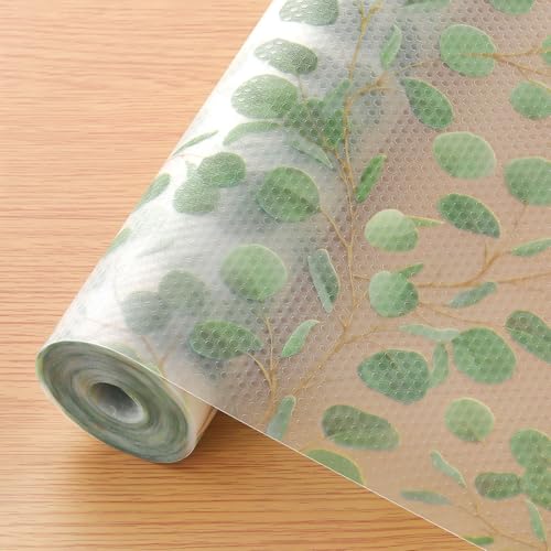 Cooyes Shelf and Drawer Liners for Kitchen Cabinets, Non Adhesive Liner - color: Eucalyptus Green, size: 11.8"W x 360"L