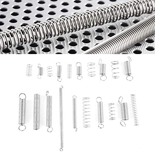 Oumefar 200pcs/set Springs Assortment Kit Good Elasticity Extension Spring Hook Zinc Plated Compression Springs Kit with Box for Toys Clamping Tools